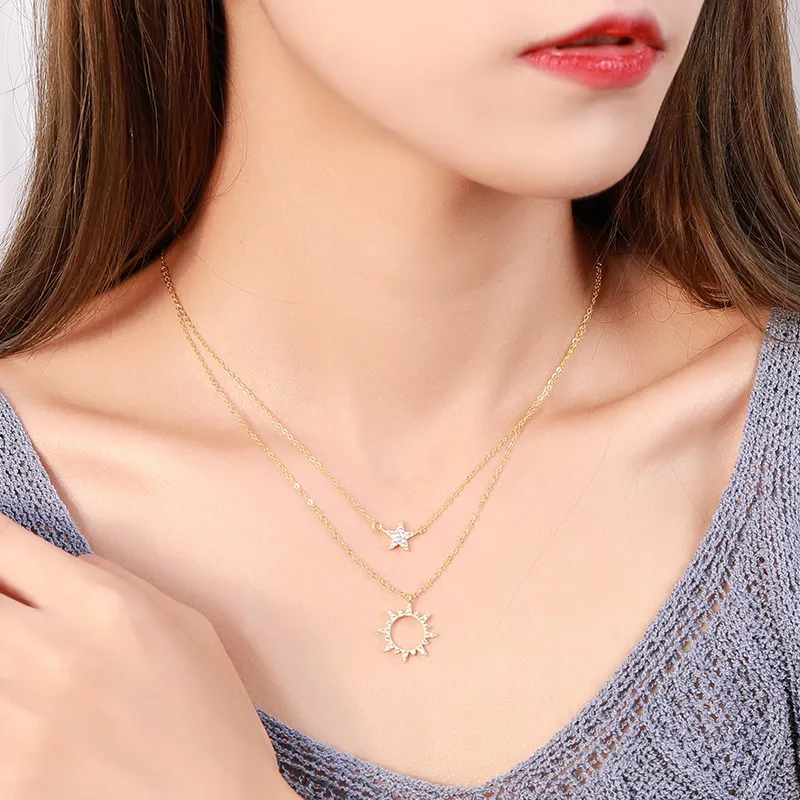 MONI JEWELLERY S925 Silver Fall And Winter Gift Bestie Versatile Necklace Women's-4