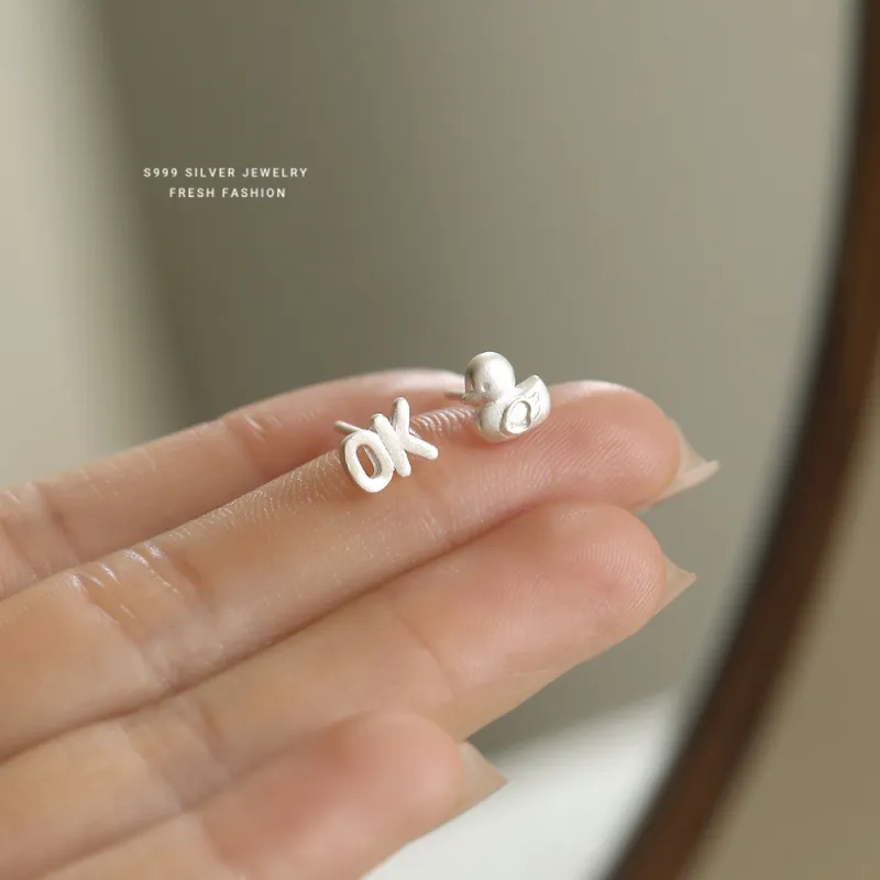 MONI JEWELLERY S999 Fine Silver Stud Earrings Women's-7