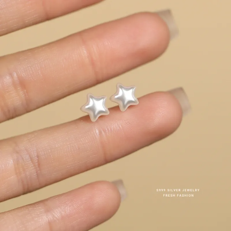 MONI JEWELLERY S999 Fine Silver Stud Earrings Women's-5