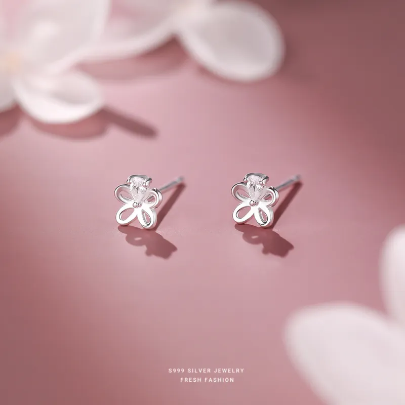 MONI JEWELLERY S999 Silver Stud Earrings Women's-4