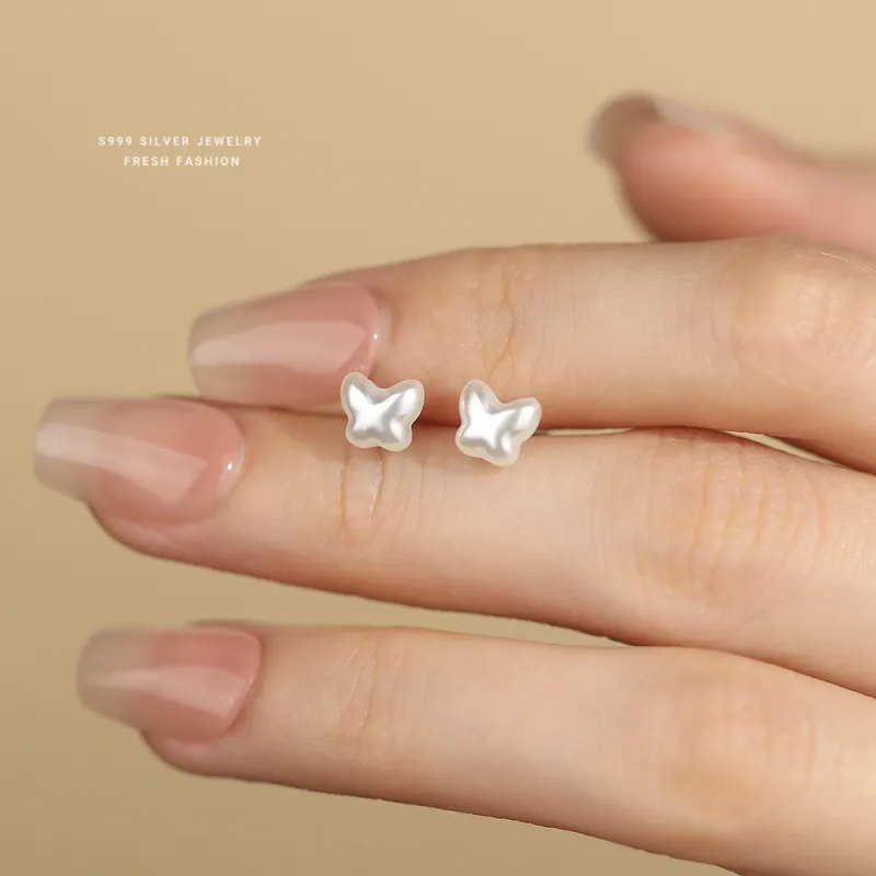 MONI JEWELLERY S999 Fine Silver Stud Earrings Women's-5
