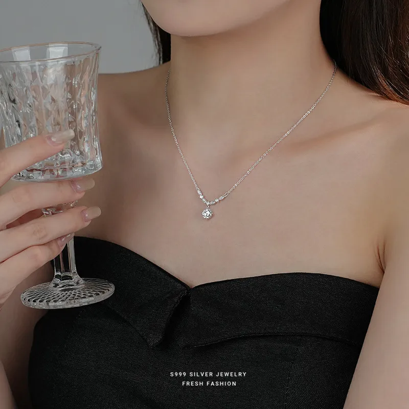 MONI JEWELLERY S999 Silver Necklaces Women's-2