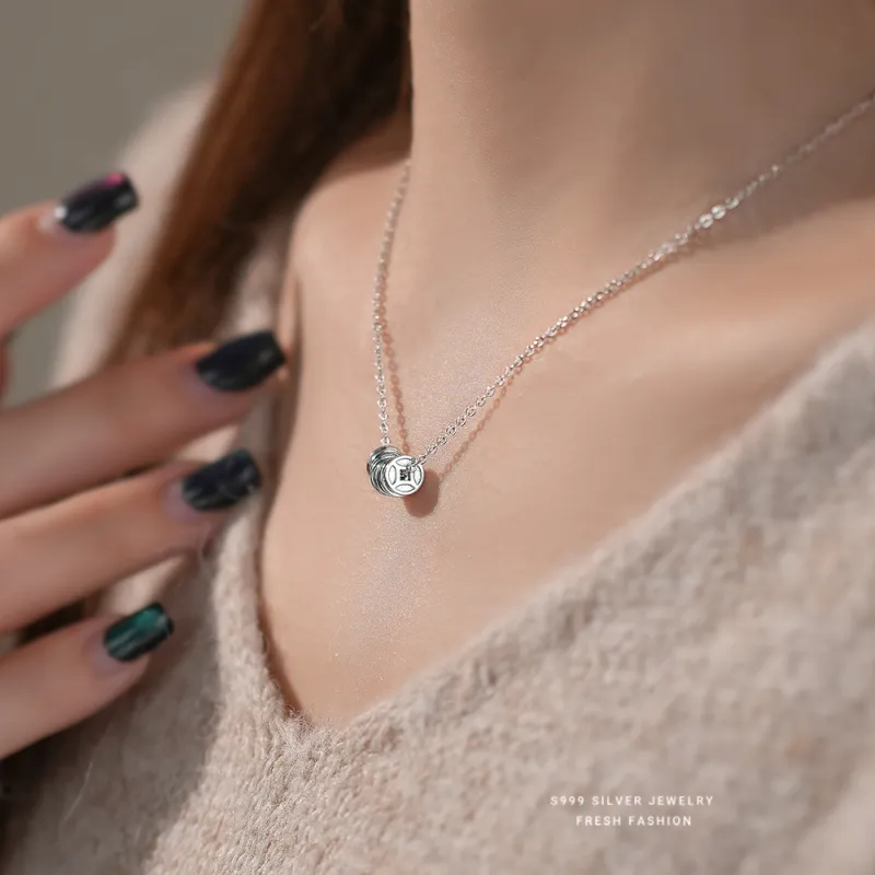 MONI JEWELLERY S999 Silver Necklaces Women's-4