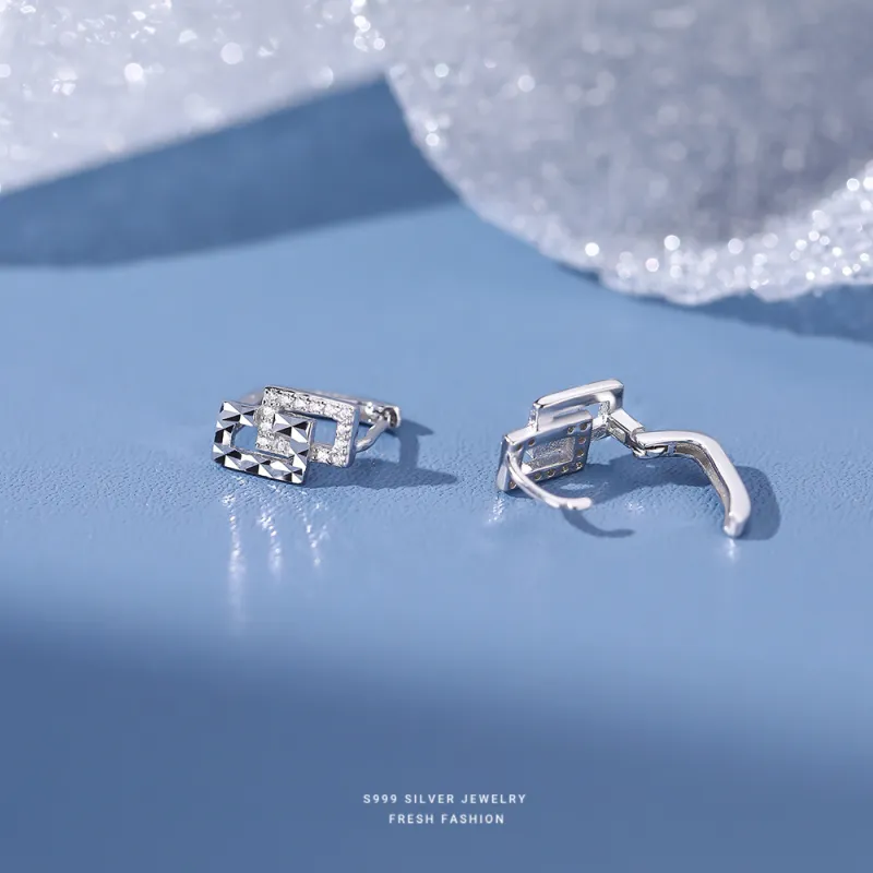 MONI JEWELLERY S999 Fine Silver Stud Earrings Women's-5