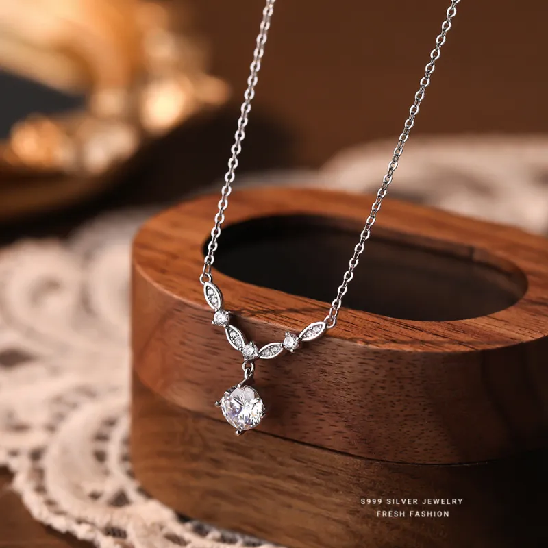 MONI JEWELLERY S999 Silver Necklaces Women's-4
