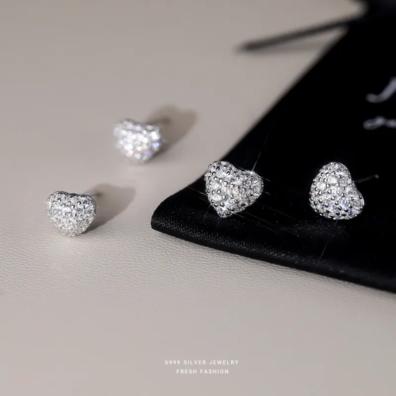MONI JEWELLERY S999 Fine Silver Stud Earrings Women's-3