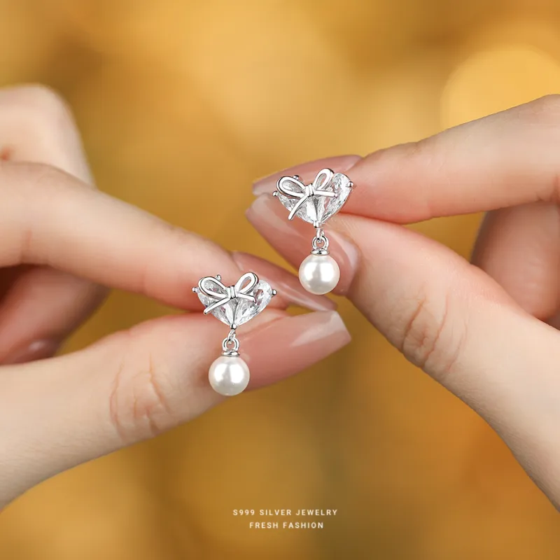 MONI JEWELLERY S999 Fine Silver Stud Earrings Women's-5