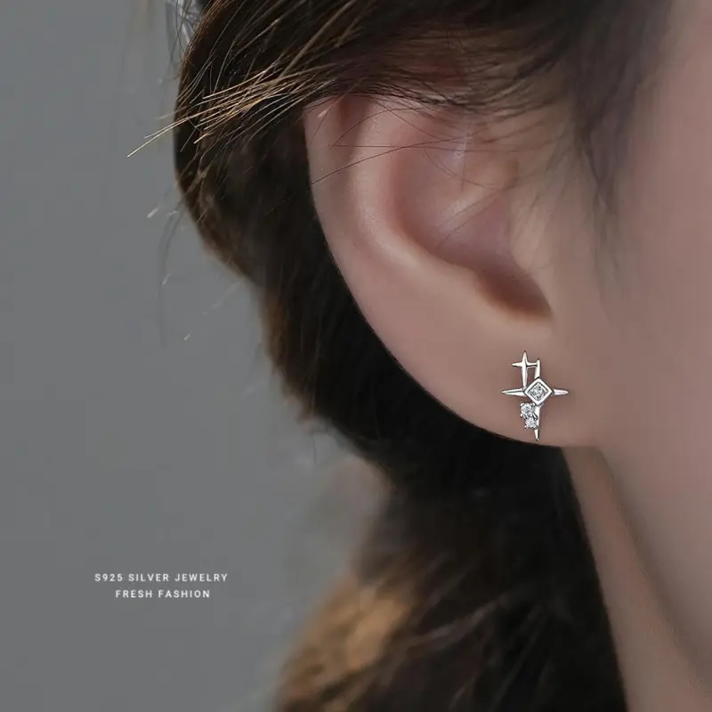 MONI JEWELLERY S925 Silver Stud Earrings Women's-2