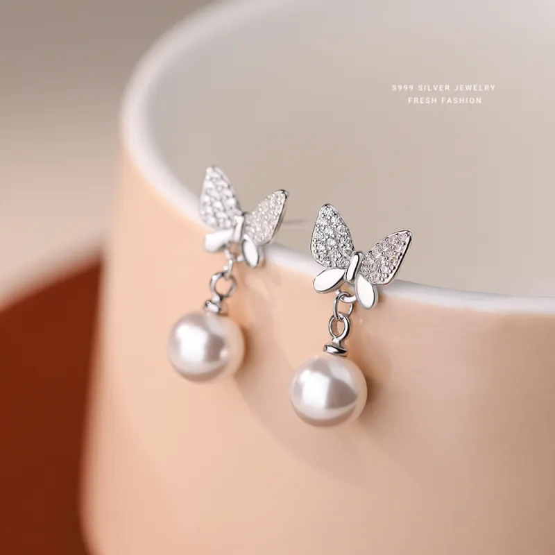 MONI JEWELLERY S999 Fine Silver Stud Earrings Women's-5