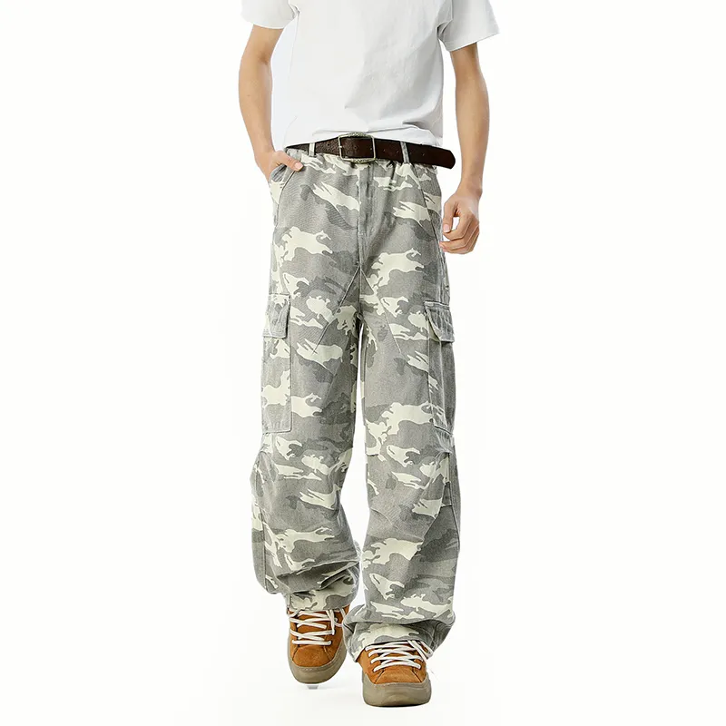 TESTUNG Casual Pants Unisex Gray-8