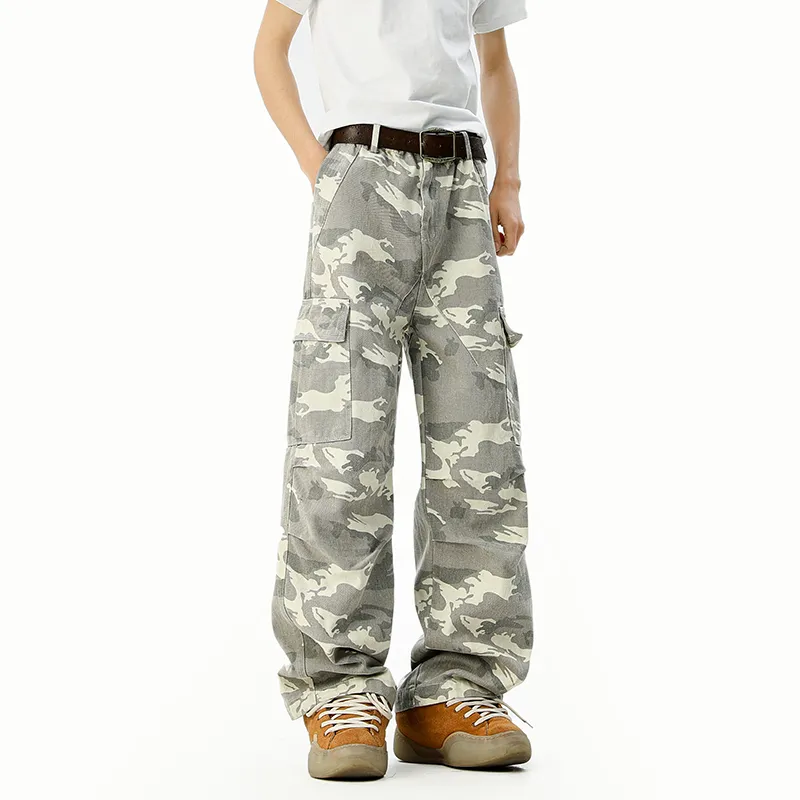TESTUNG Casual Pants Unisex Gray-11