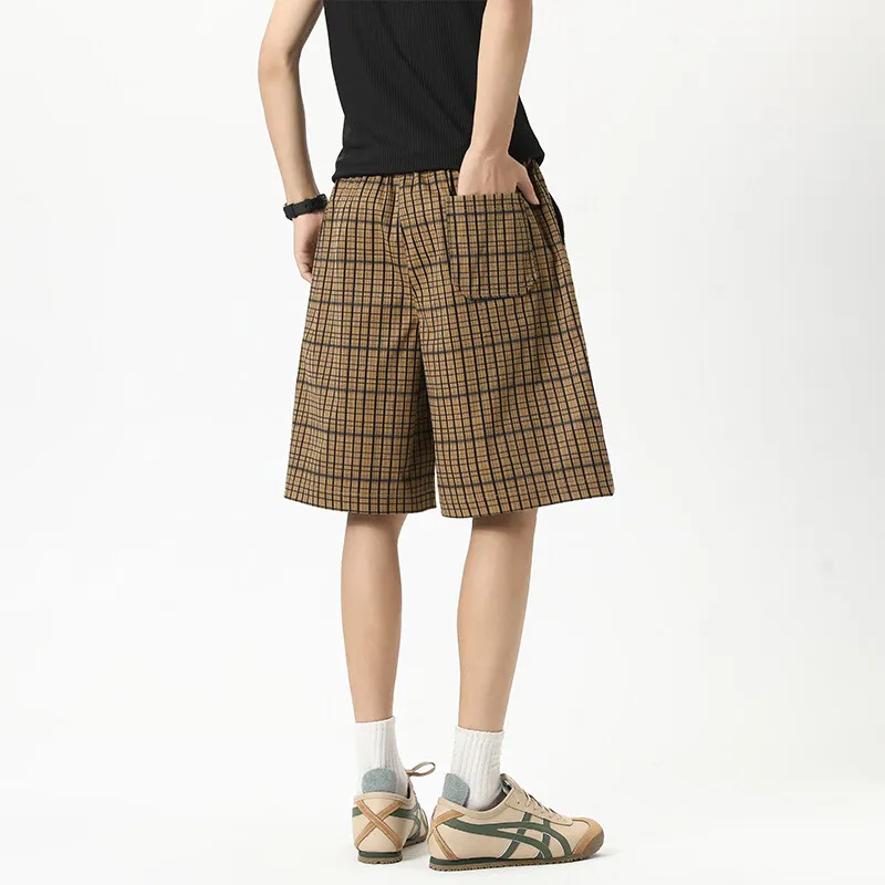 VESIBO Casual Shorts Unisex Khaki-3