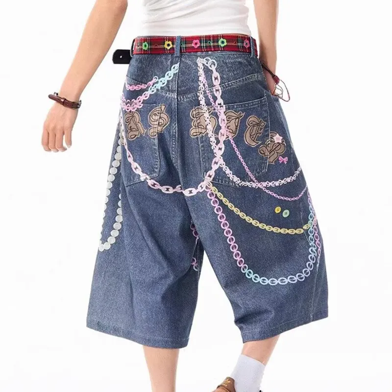 T IRA Denim Shorts Unisex Blue-1