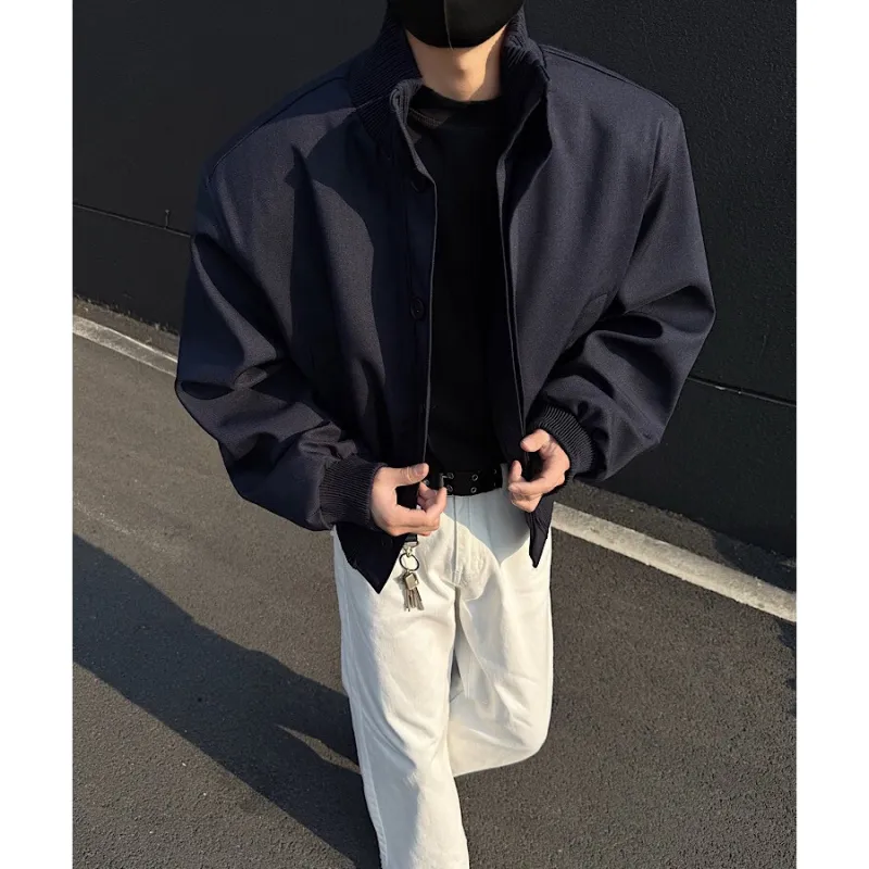 T-IRA Jackets Coats Unisex Navy Blue-3