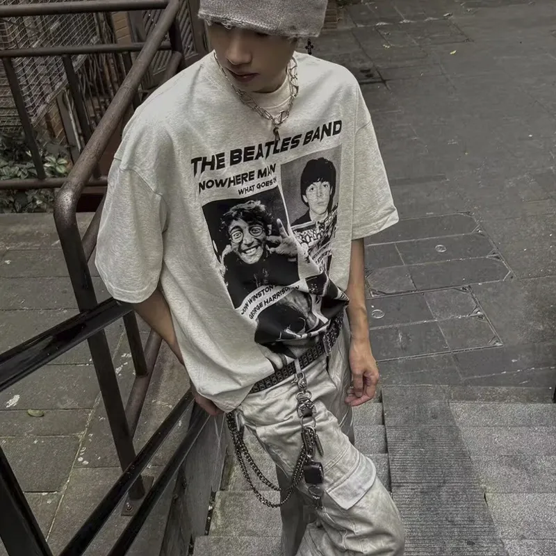 T IRA T Shirts Unisex Gray White Rock Print-6