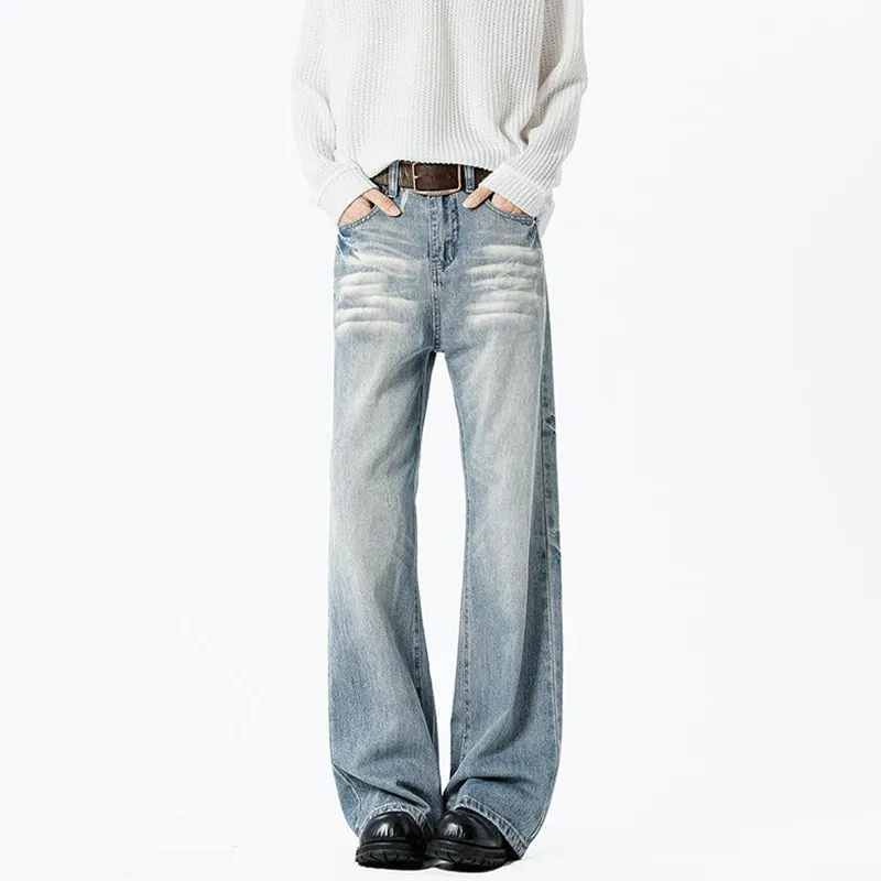 T IRA Jeans Unisex Washed Blue Pattern-1