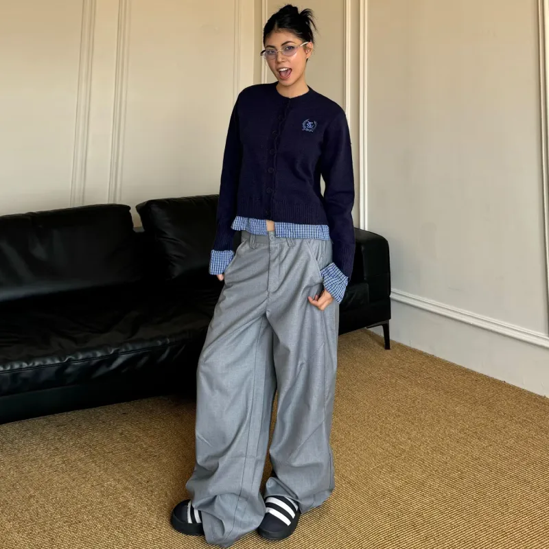 T IRA Suit Trousers Unisex Gray-4