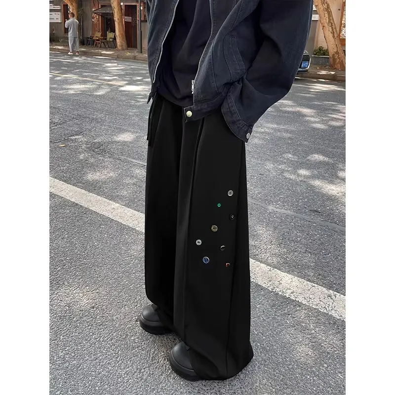 T IRA Cargo Pants Unisex Buttons Black-3