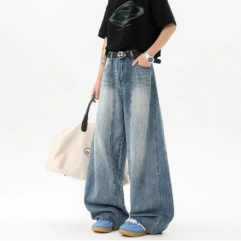 PAINT STAIN Trendy Essential Jeans Unisex Blue Shades Single Item-12