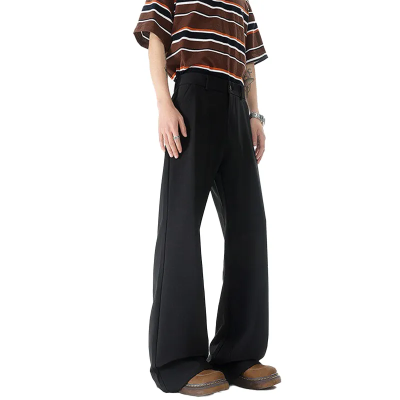 T IRA Suit Trousers Unisex Black[Straight Fit Bootcut]-3