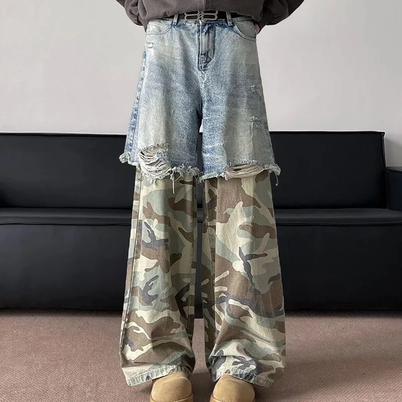 T IRA Jeans Unisex Blue & Camouflage-3