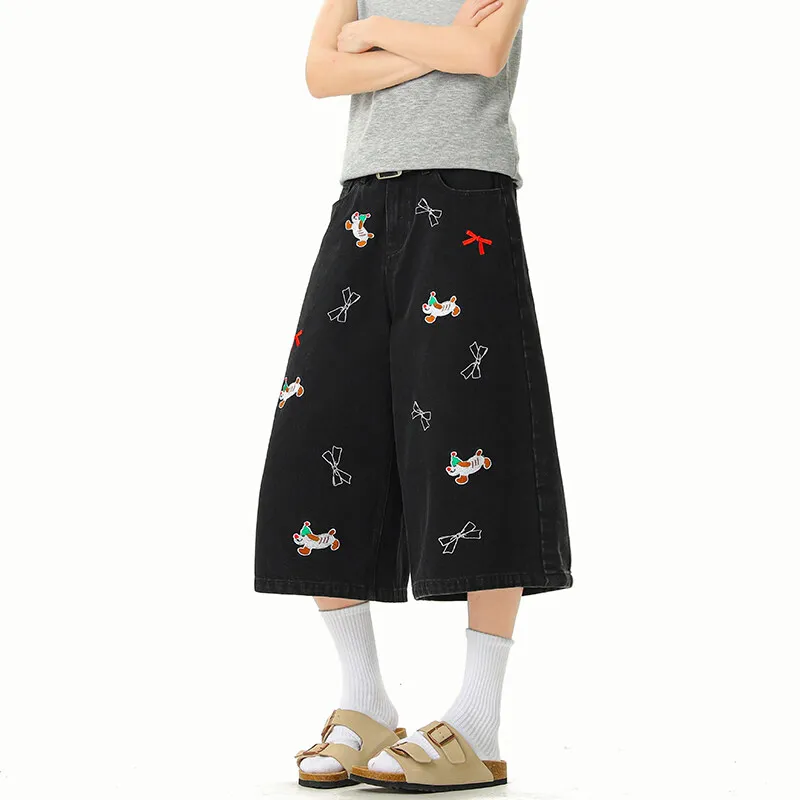 T IRA Capri Denim Shorts Unisex-3