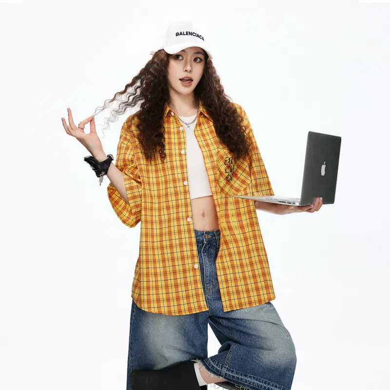 T IRA Shirts Unisex Yellow Plaid-1