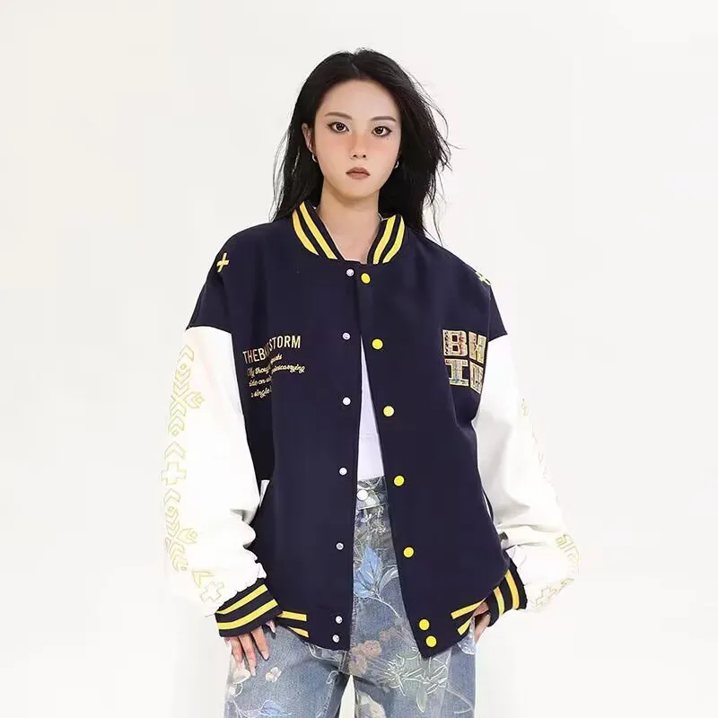 T IRA Jackets Coats Unisex Navy Blue-4