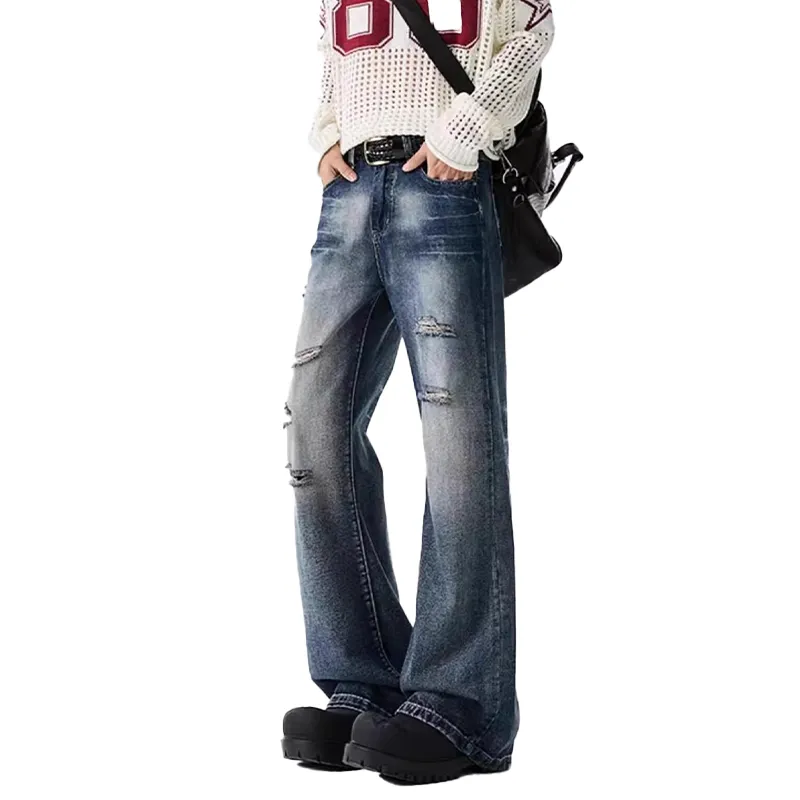 T IRA Jeans Unisex Lightning Crackle[A Shaped Bootcut]-1