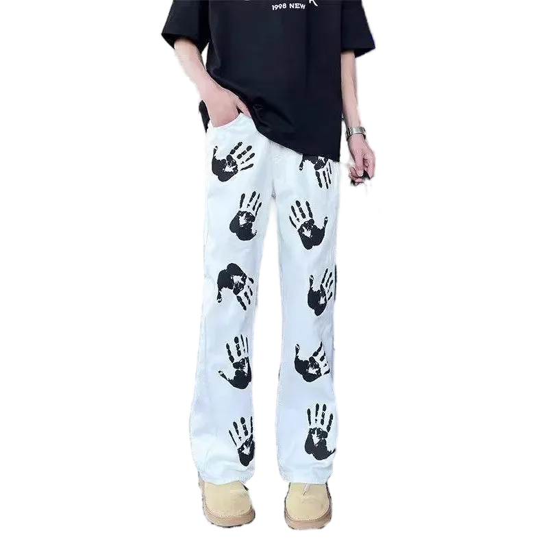 T IRA Jeans Unisex Palm White-3