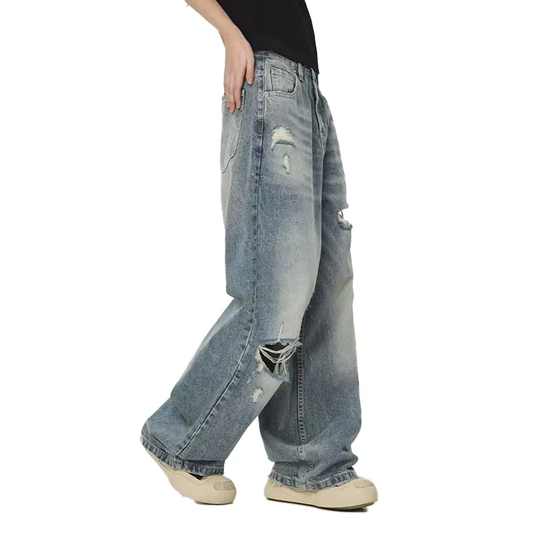 T IRA Jeans Unisex Light Blue[A Shaped Slightly Flared]-1
