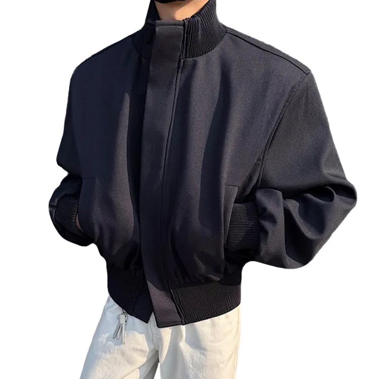 T-IRA Jackets Coats Unisex Navy Blue-2