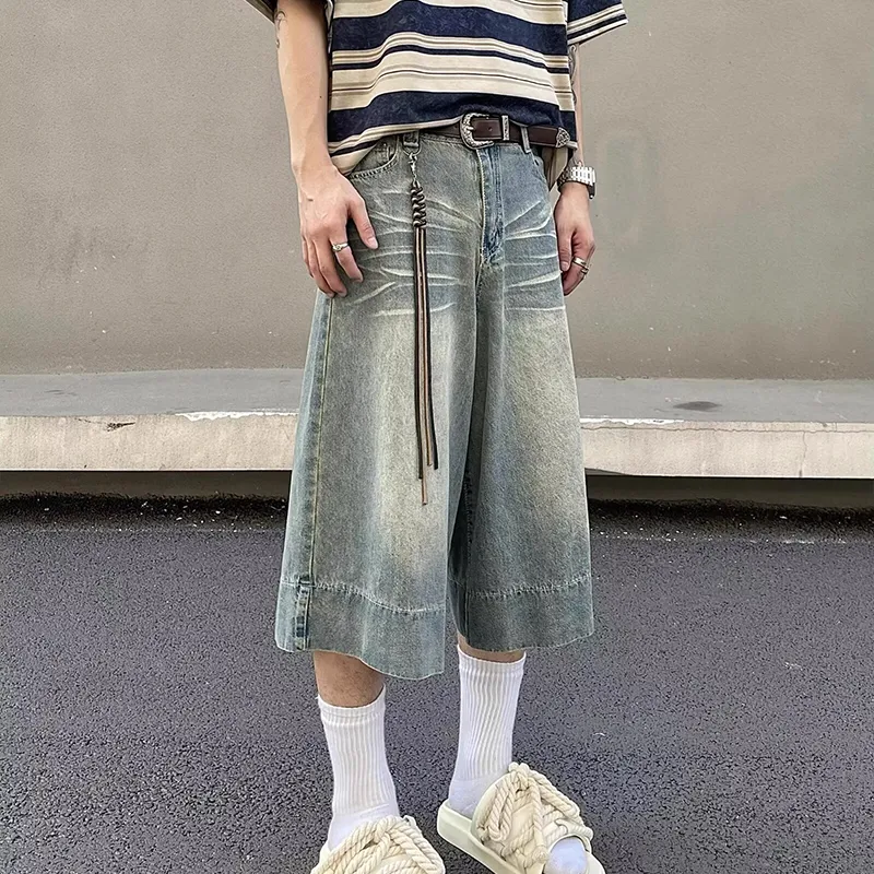 T IRA Denim Shorts Unisex Vintage Blue-2