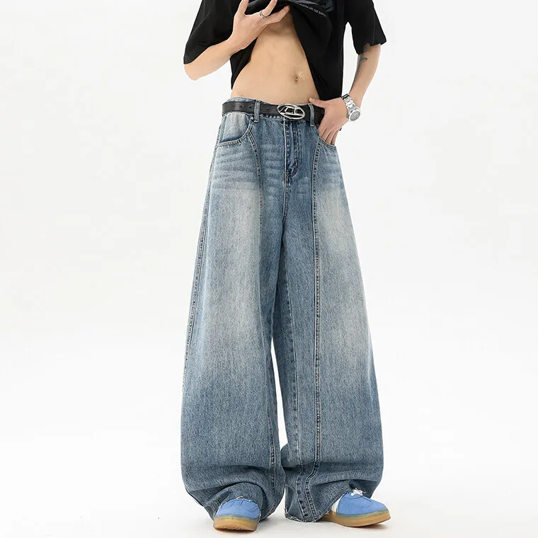 PAINT STAIN Trendy Essential Jeans Unisex Blue Shades Single Item-10
