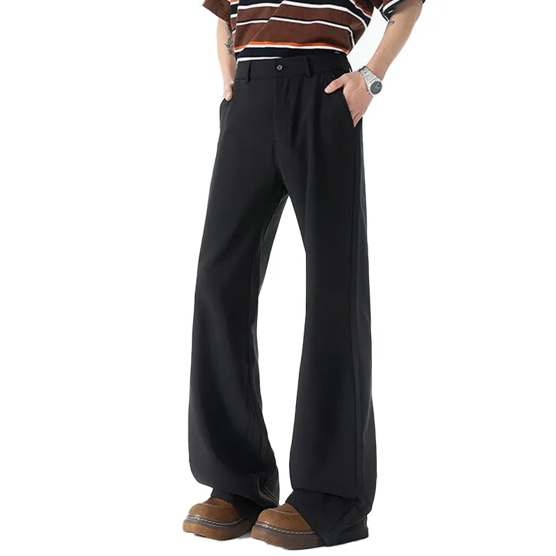 T IRA Suit Trousers Unisex Black[Straight Fit Bootcut]-1