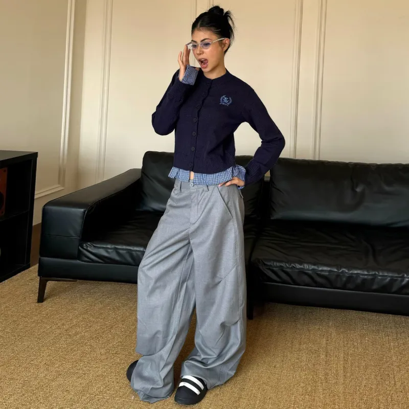 T IRA Suit Trousers Unisex Gray-3