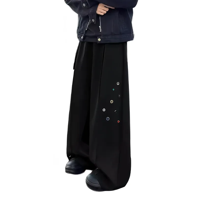 T IRA Cargo Pants Unisex Buttons Black-2