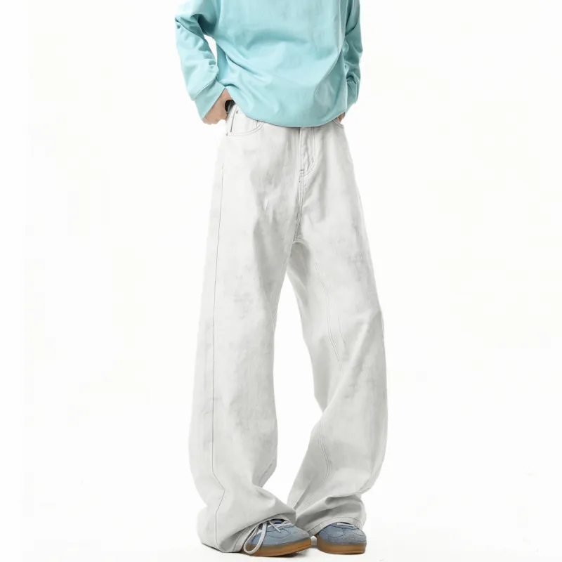 T IRA Jeans Unisex Dirty Wash White-5