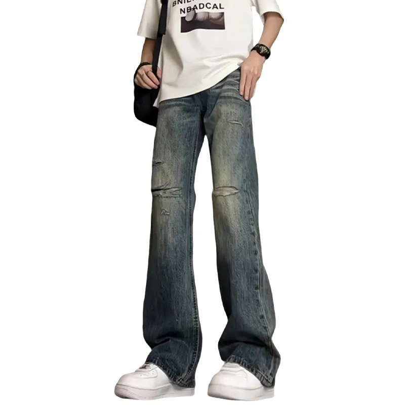 T IRA Jeans Unisex Vintage Blue[A Line Micro Flare]-3
