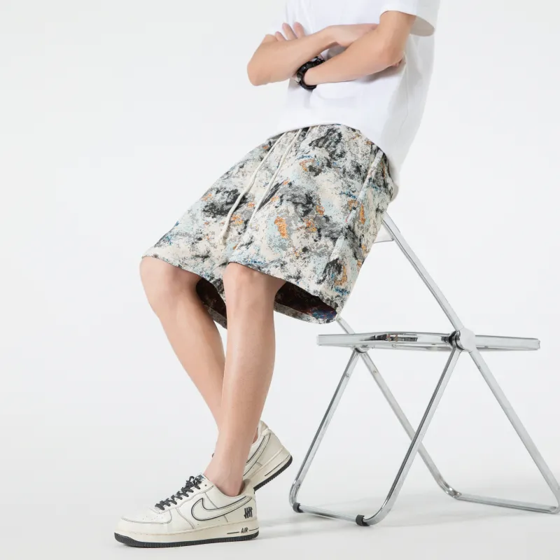 T IRA Casual Shorts Unisex Morandi Gray-4