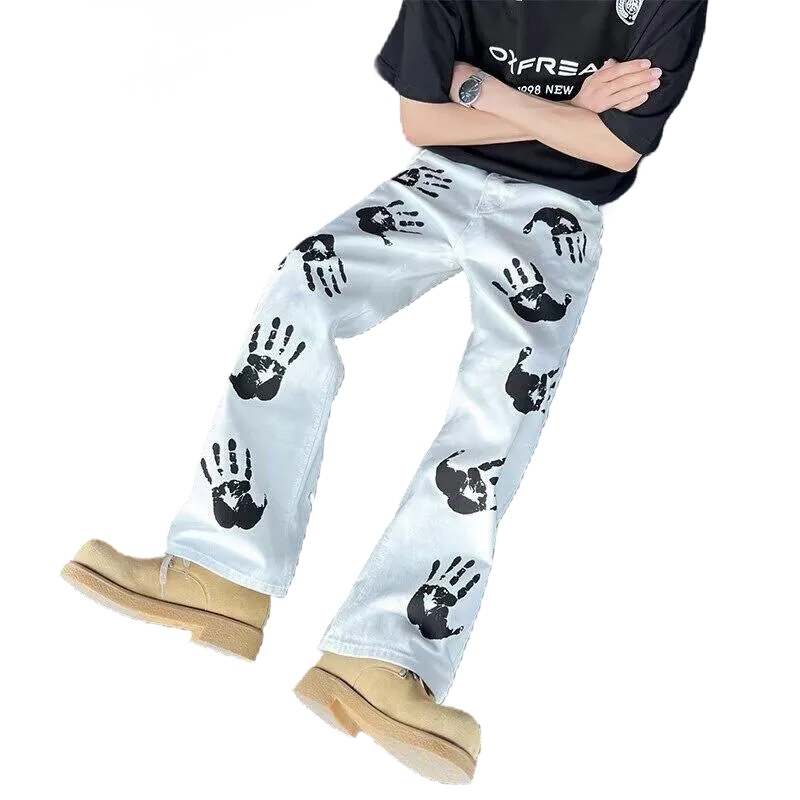 T IRA Jeans Unisex Palm White-4