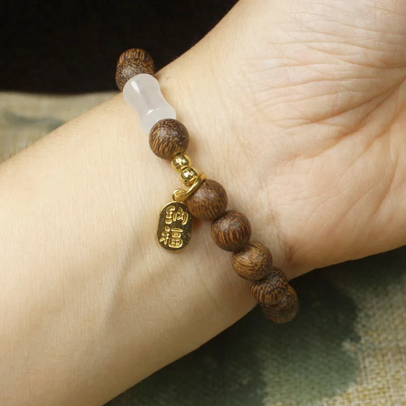 JIAFULAI Golden Sandalwood Bracelets Unisex-1