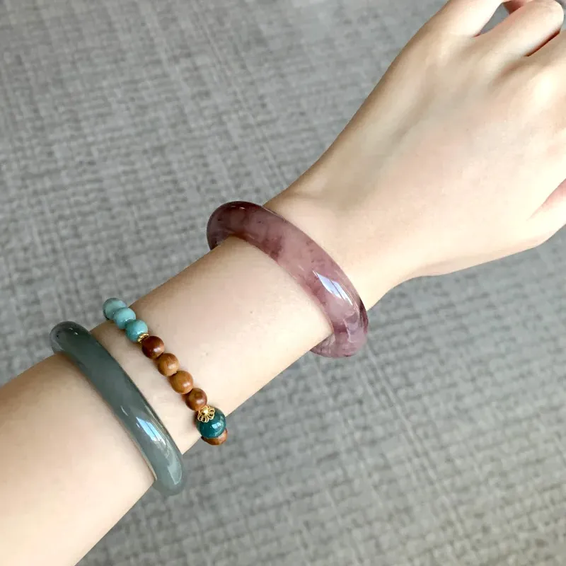 JIAFULAI Golden Silk Jade Bangles Women's-3