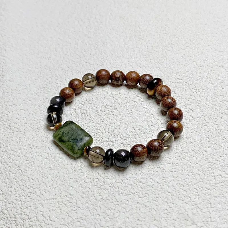 JIAFULAI Golden Sandalwood Wooden Bracelets Unisex-3