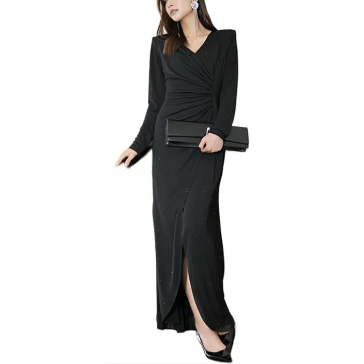 BESIONIA FW24 Long Sleeved Dresses Women's Black-1