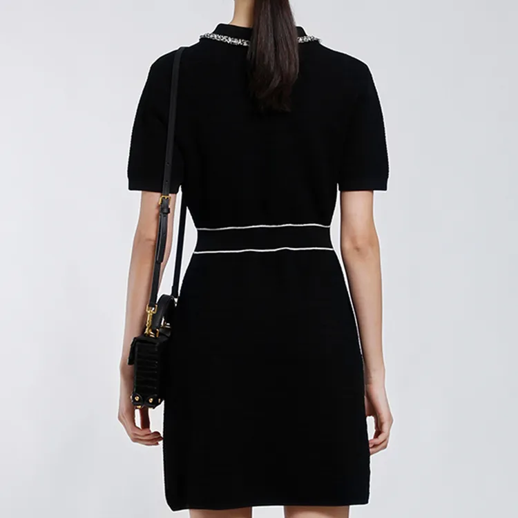 BESIONIA SS22 Short Sleeved Dresses Women's Black-5