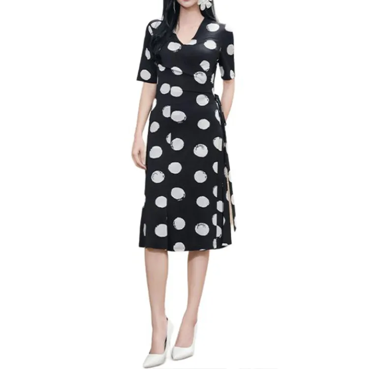 BESIONIA SS25 Short Sleeved Dresses Women's Black Pattern-1