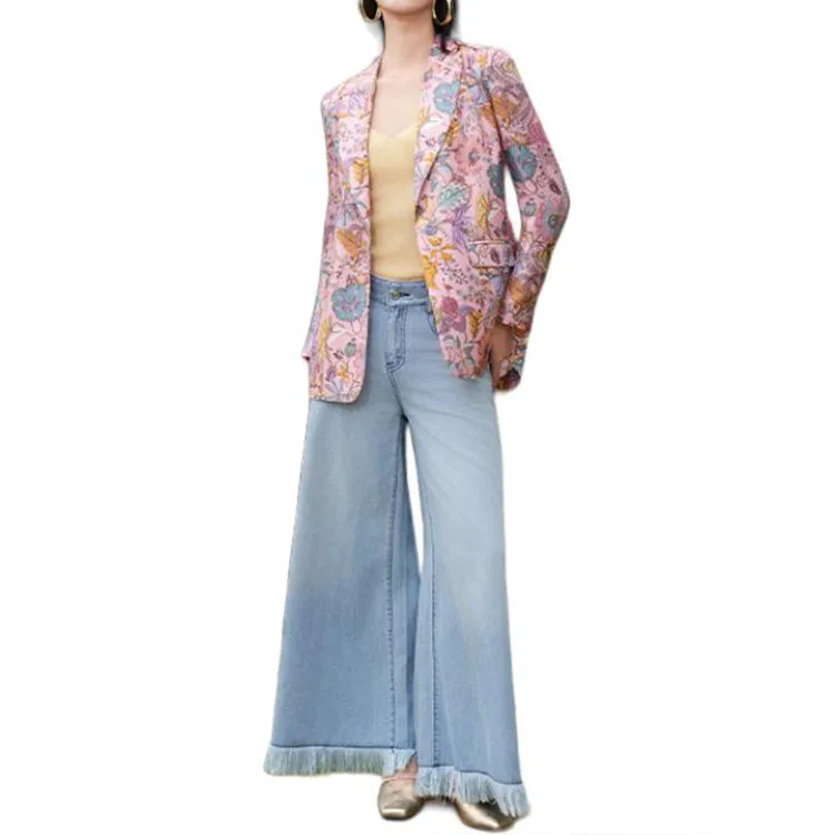 BESIONIA SS25 Business Suit Coat Women's Pink Floral-2