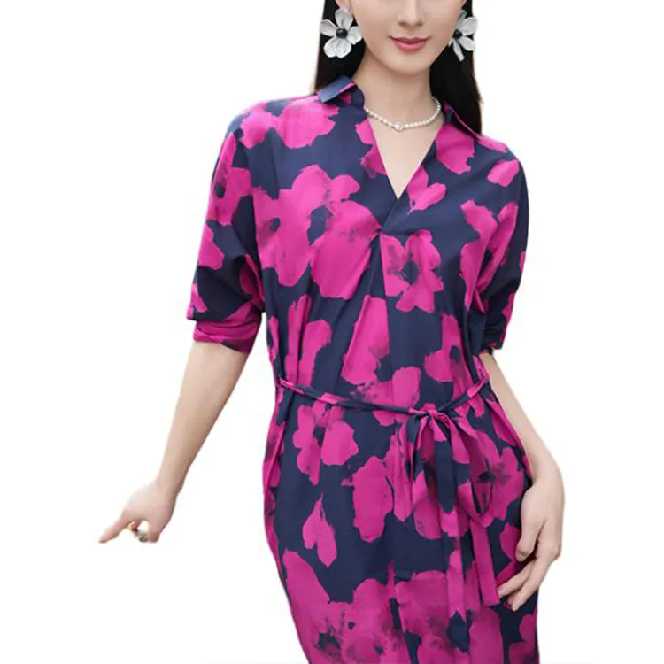 BESIONIA SS25 Short Sleeved Dress Women's Red Pattern-4