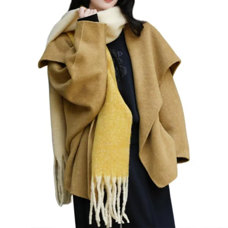 BESIONIA FW24 Cropped Coats Women's Yellow-2